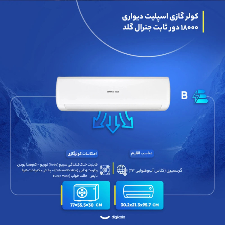 کولر گازی جنرال گلد ۱۸۰۰۰ پیستونی
